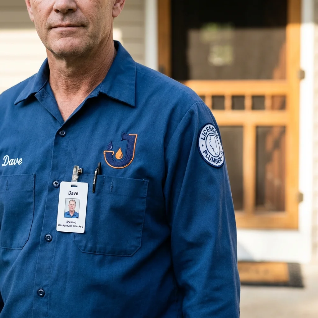 Licensed plumber showing ID badge in Duncannon, PA