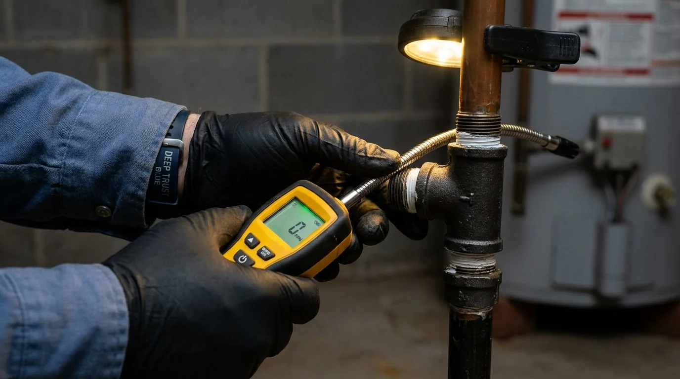Gas leak detection with electronic sniffer by Johns Plumbing LLC in Duncannon