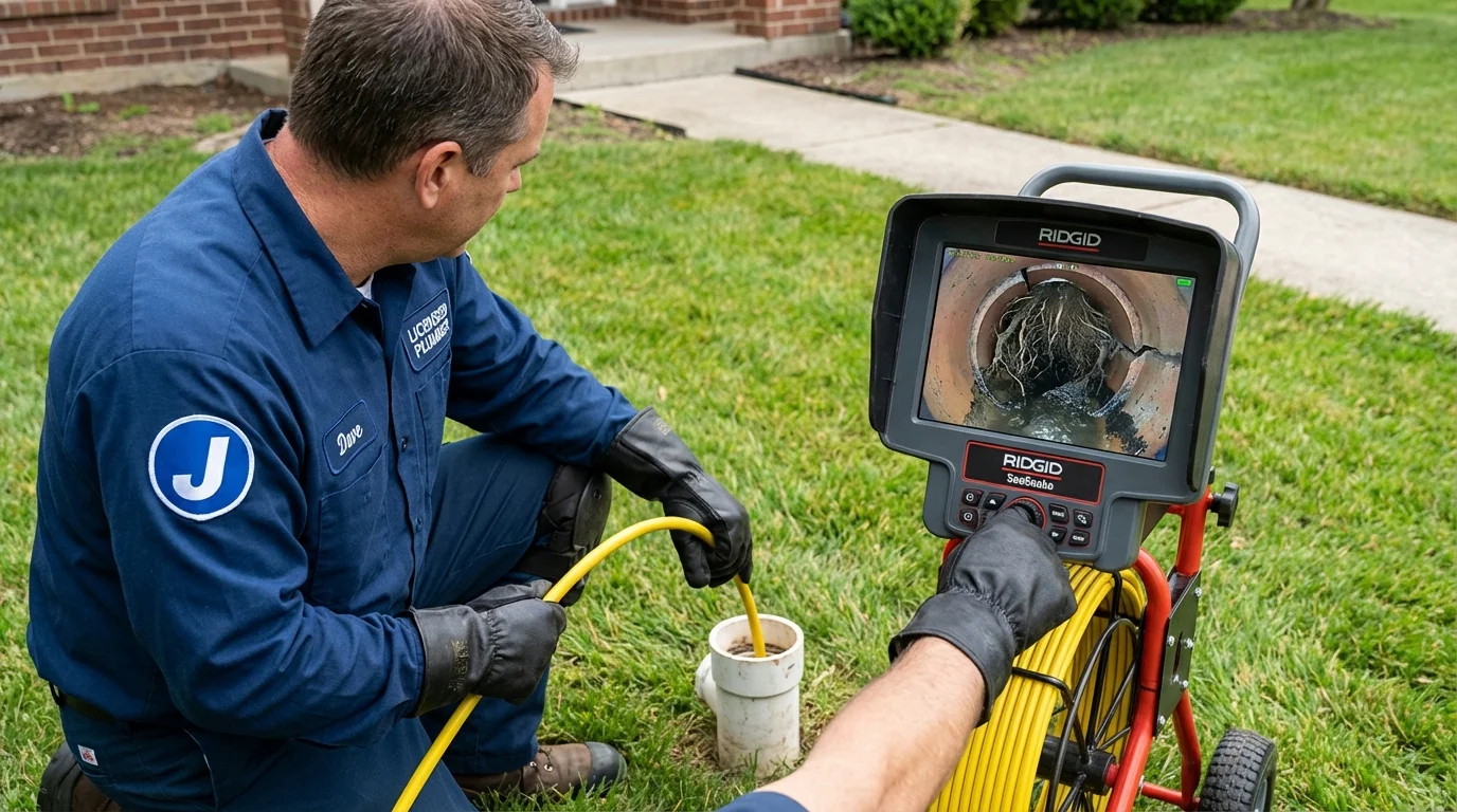Sewer camera inspection being performed by Johns Plumbing LLC in Duncannon