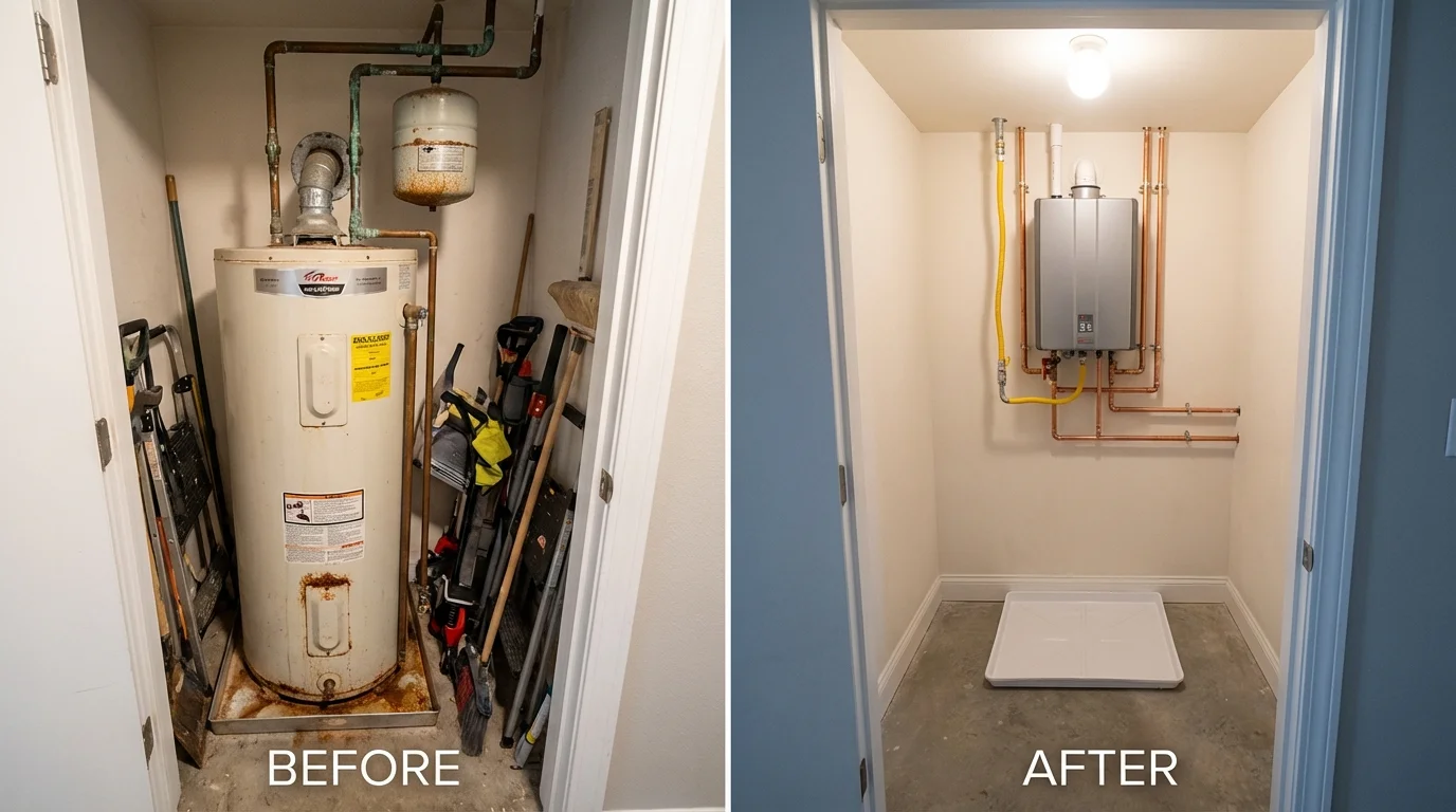 Tank water heater versus wall-mounted tankless unit comparison for Duncannon, PA homeowners